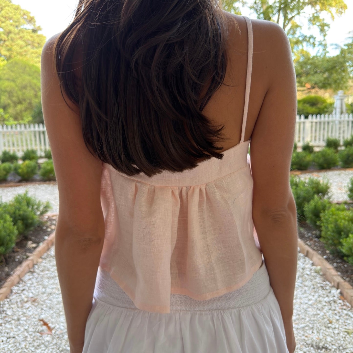 Paloma Top | pink linen