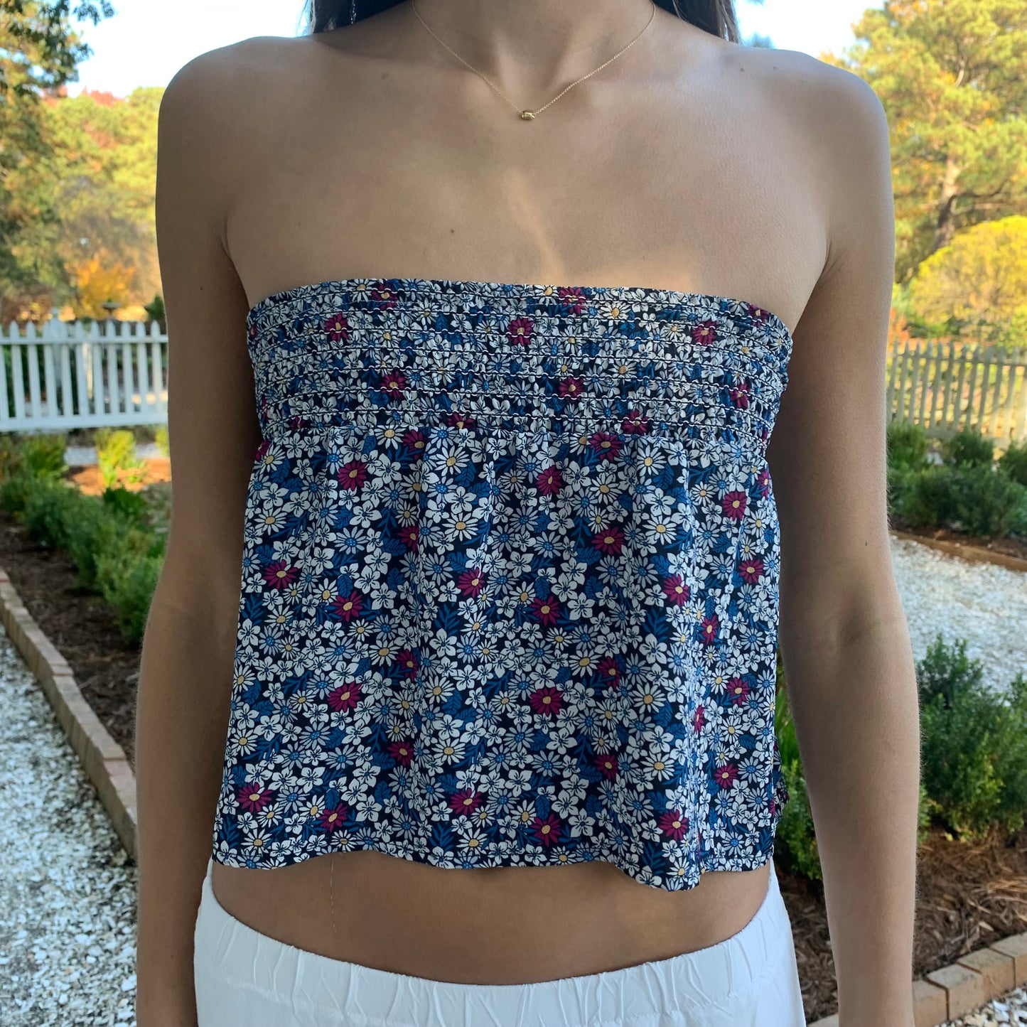 Mazy Top | Navy floral