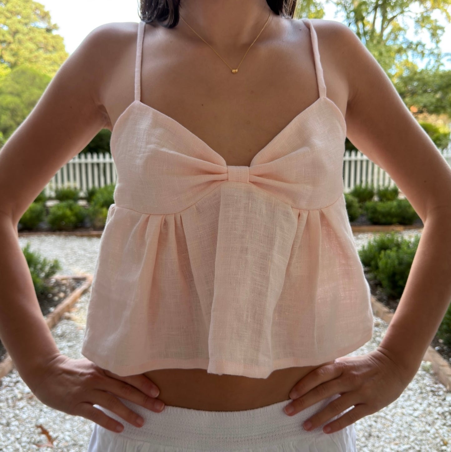 Paloma Top | pink linen