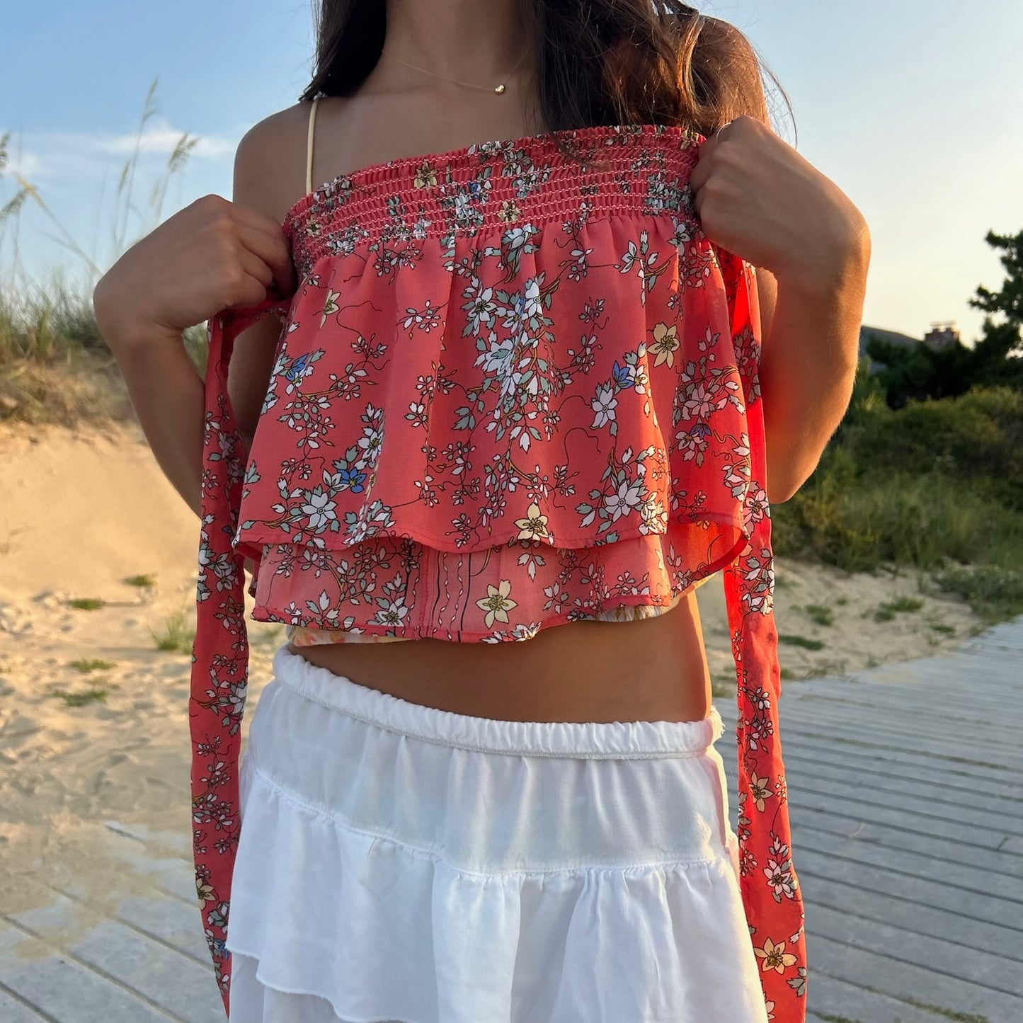 Mazy Top | tropical sunset