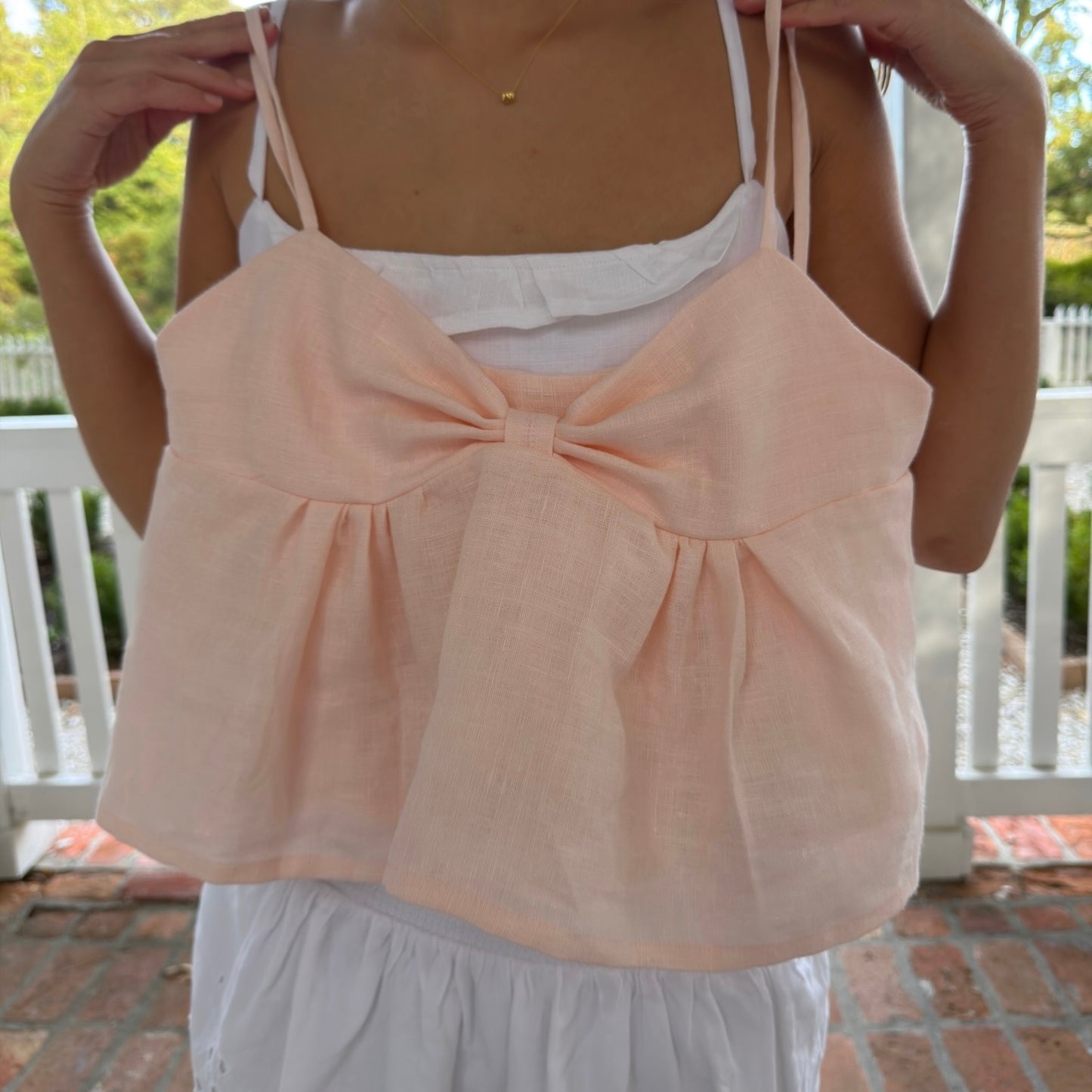 Paloma Top | pink linen