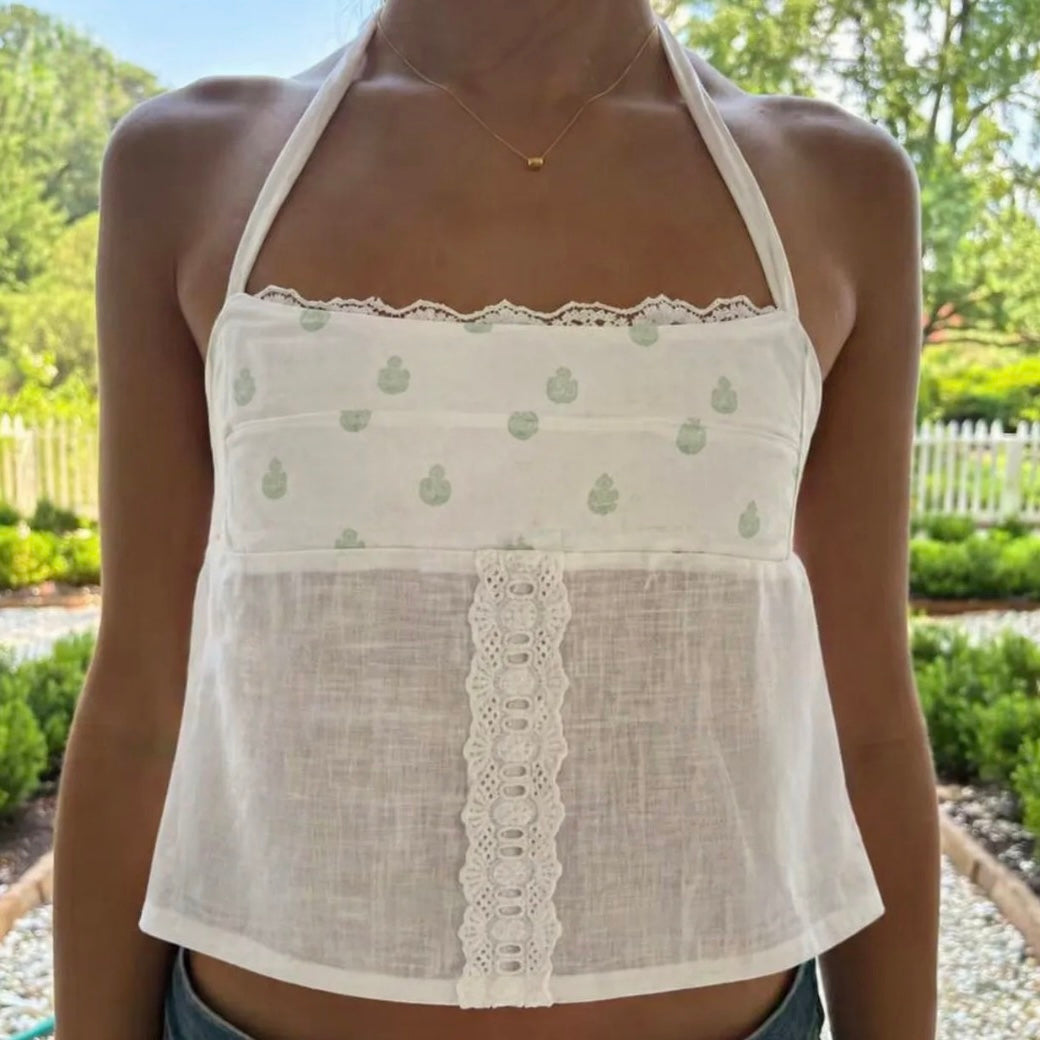 Sage tie back top 1/1